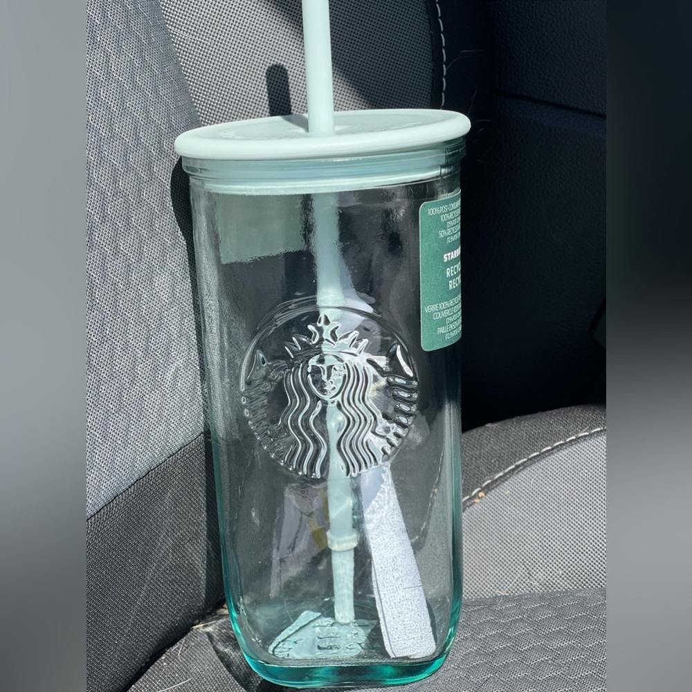 Starbucks 2023 Recycled Mint Triangle Glass Cold Cup